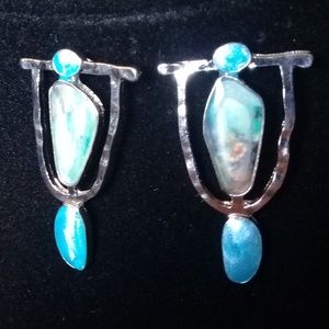 Turquoise and silver earrings